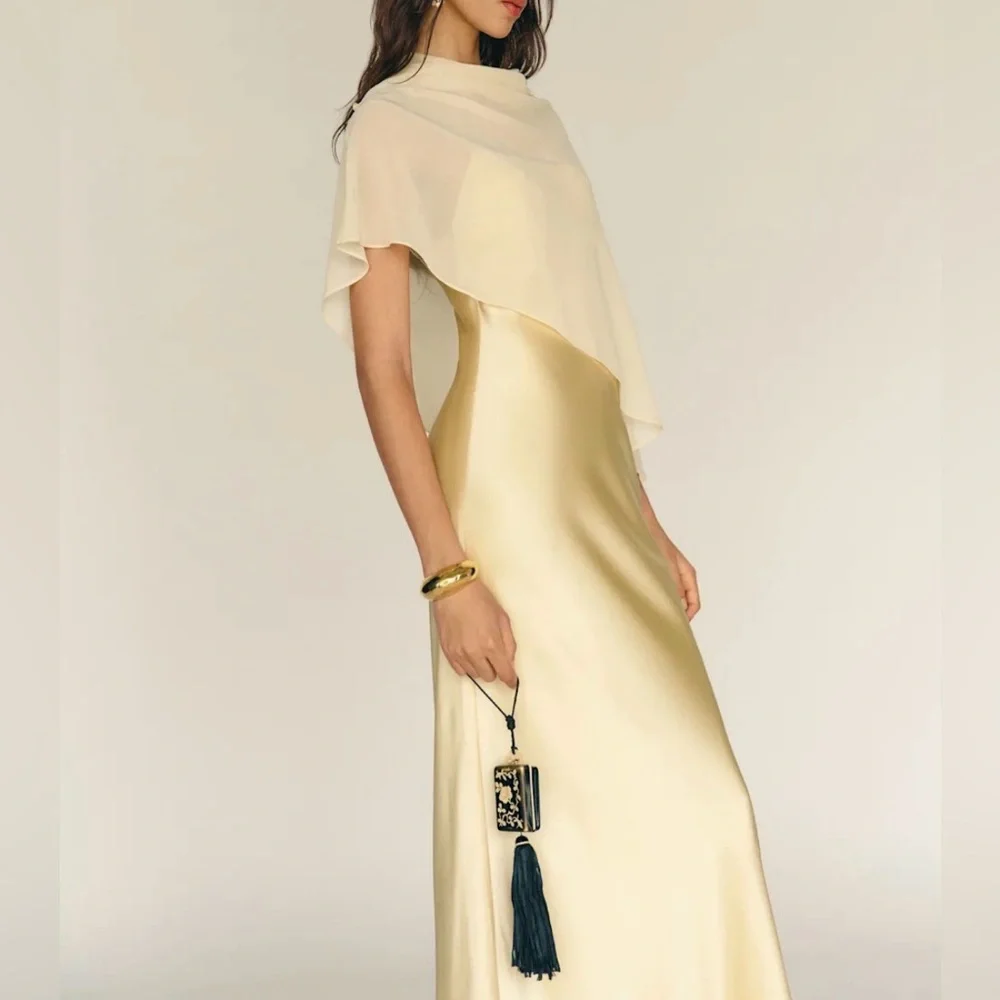 Reformation Reformation Lilibeth Silk Dress Blonde NEW NWT